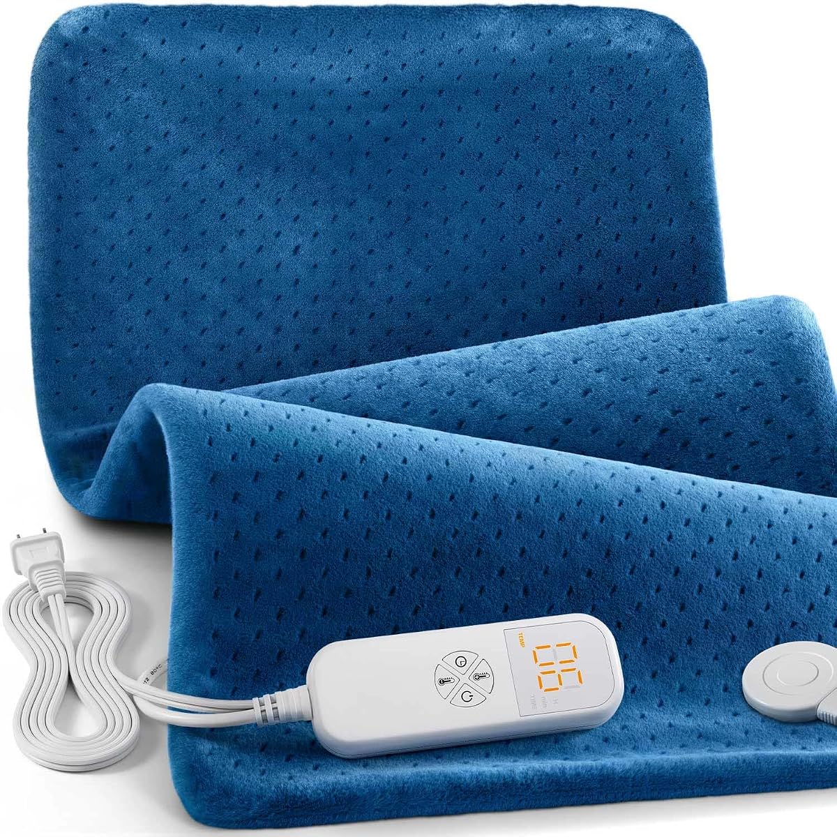 Almohadilla térmica para aliviar el dolor de espalda, almohadilla térmica eléctrica de 33 x 17 pulgadas para hombros, cuello, calambres, dolor menstrual, regalos de Navidad para mujeres, hombres, mamá, papá, 6 configuraciones de calor y apagado automático, almohadilla térmica húmeda/seca