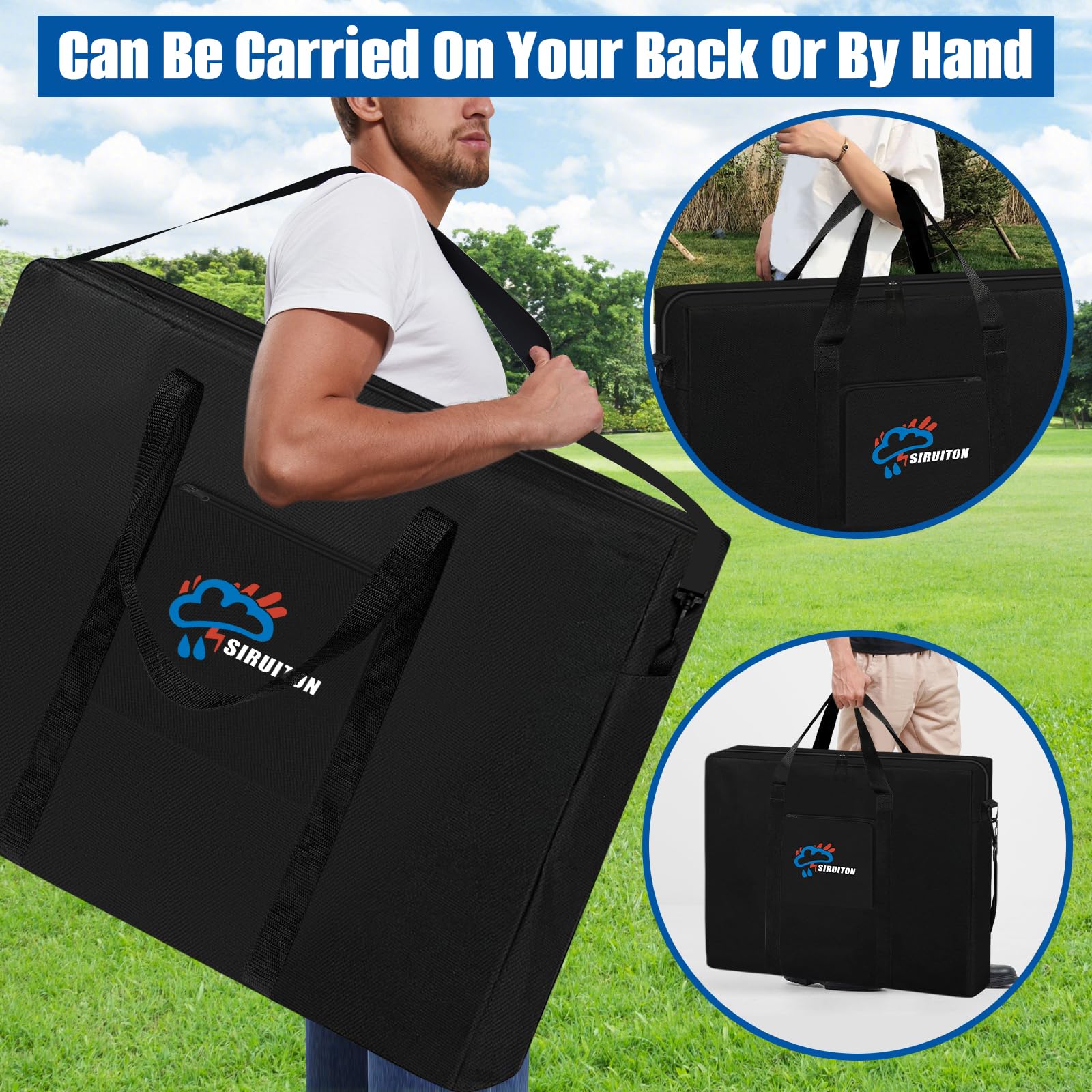 SIRUITON Folding Table Storage Bag, Portable 600D WaterProof Carry