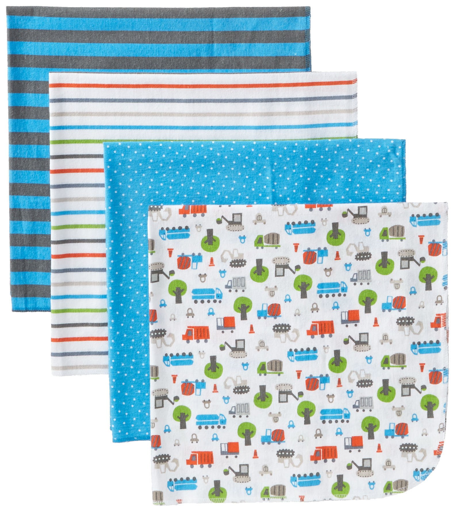 Gerber Baby-Boys Newborn 4 Pack Flannel Receiving Blanket - Truck