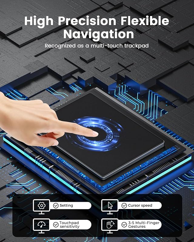 seenda Érintőpad Mac és Windows Rendszerekhez - Precíziós Fém Trackpad Multi-Touch Vezérléssel, Vezetékes Touchpad MacBook/PC/Laptop Eszközö