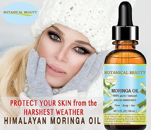 Miniatura 3 de Aceite de moringa Moringa oleifera WILD GROWTH Himalayan. Virgen natural sin diluir 100% puro sin diluir 4 fl.oz.- 4.1 fl oz para cara, piel,