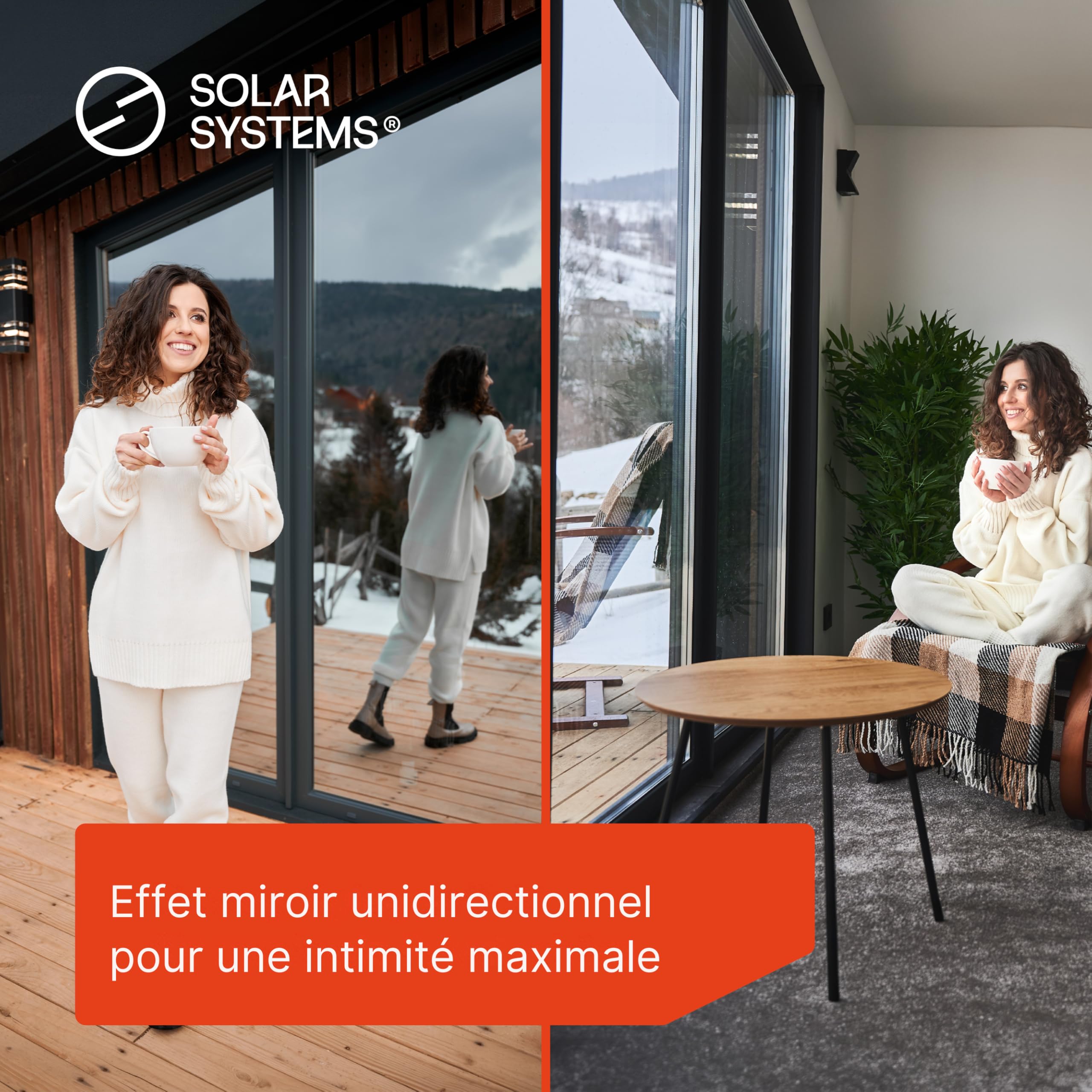 SOLAR SYSTEMS - Film de Protection Solaire pour Fenêtres - Anti Regard - Effet Miroir, Auto-Adhésif - Protection Thermique, Anti-UV, Film Isolant - 100x200cm
