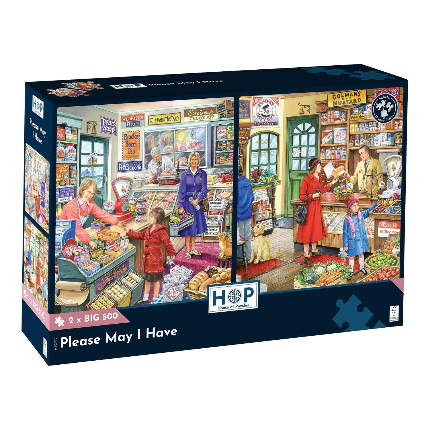 The House of Puzzles Please May I Have Jigsaw Set, 2 x BIG 500 Piece Jigsaws for Adults Multi Puzzle Pack, Artist Illustrated
