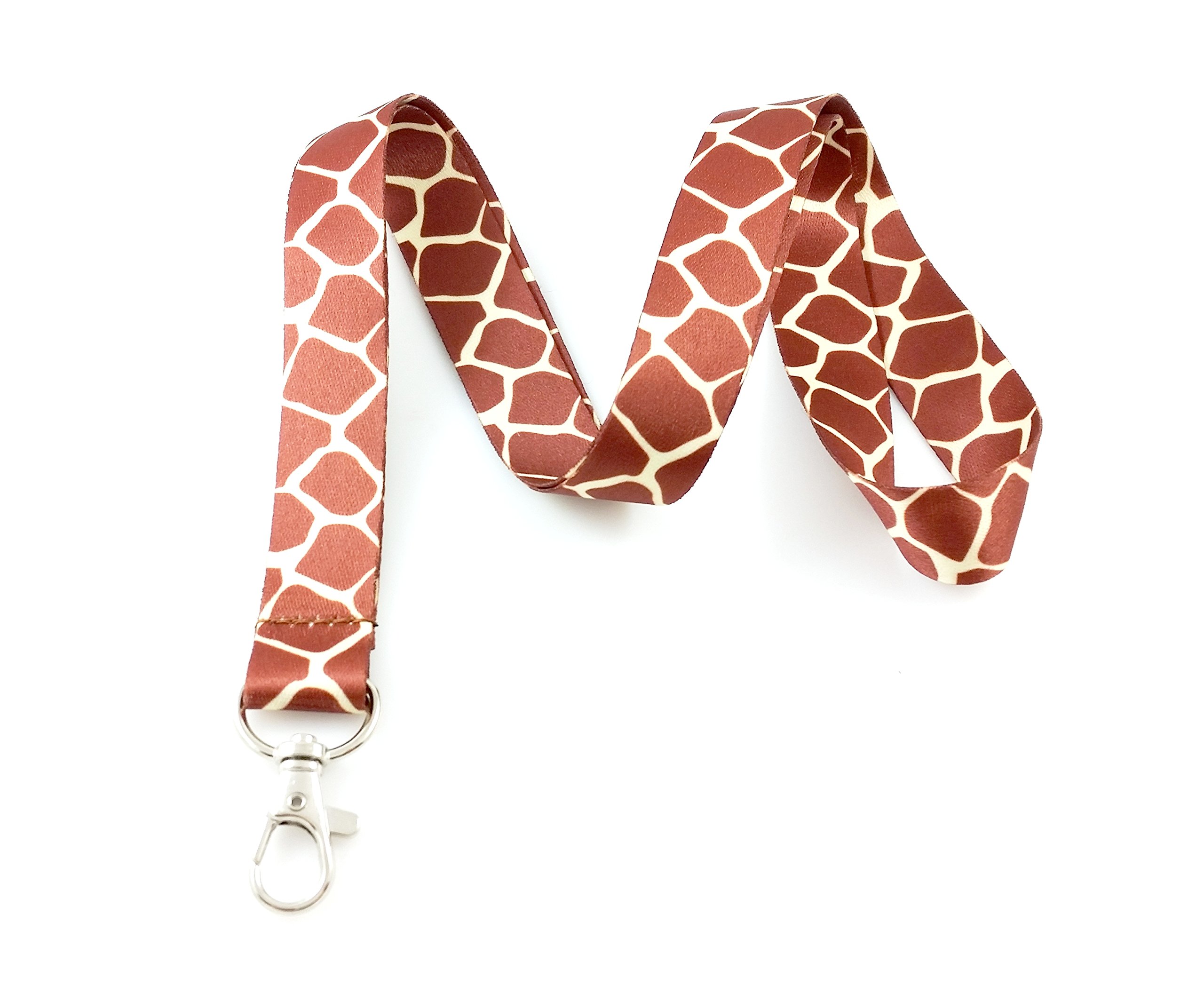 Safari Animal Print Lanyard Key Chain Id Badge Holder (Giraffe)