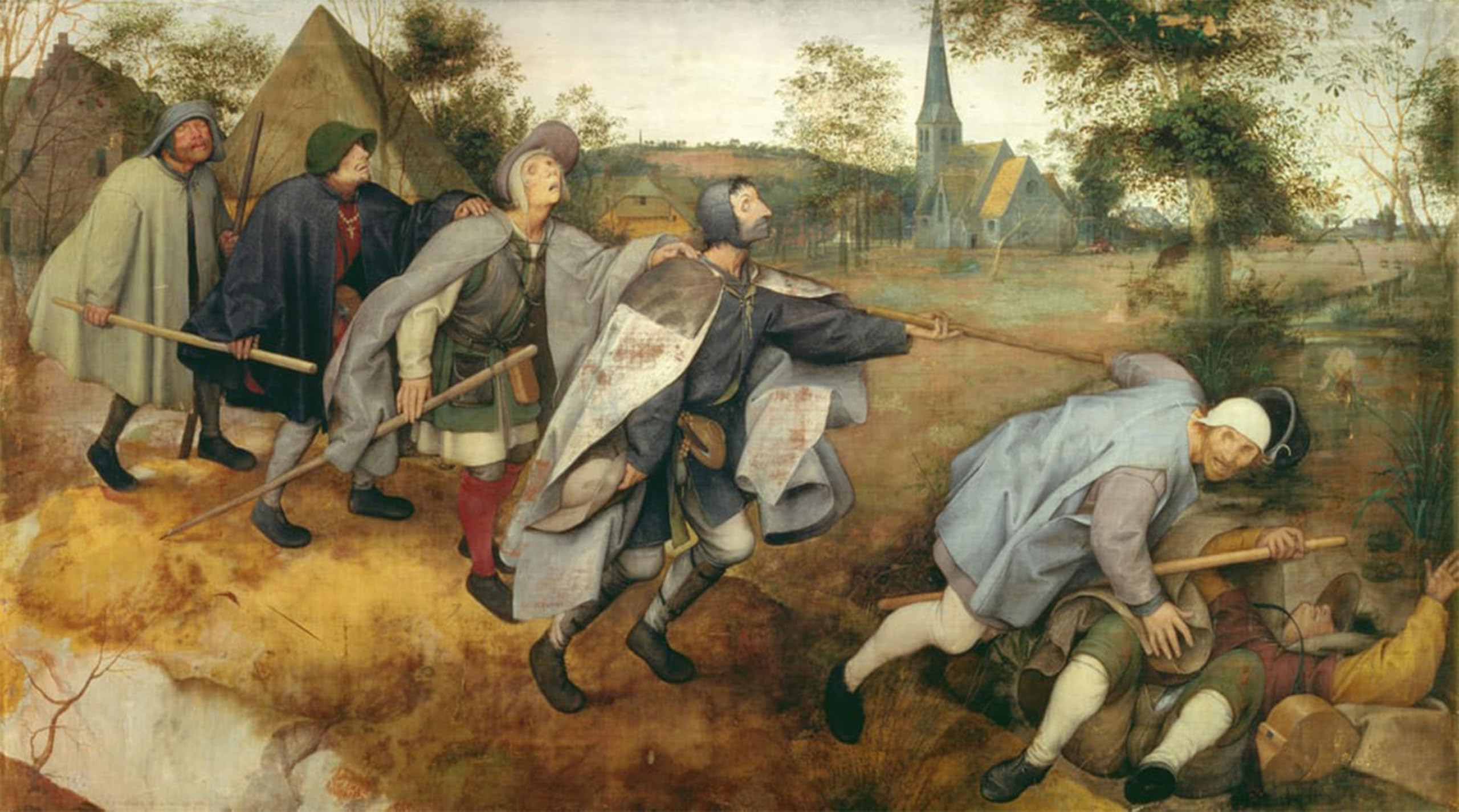 ARTXLXXBN Famous Prints Artwork Pictures Poster Painting Art Parable of the Blind by Pieter Bruegel the Elder Artwork Landscape Pictures for Home Decor 60x90cm