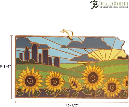 Vista 91 de Totally Bamboo Tabla de cortar con forma del estado de Nebraska y bandeja para servir charcutería con ilustraciones de Summer Stokes, incluye