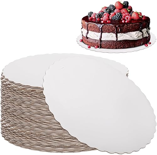 Paquete de 100 Tableros para pasteles de 12 pulgadas, molde para tartas de color blanco, desechables, base de cartón para base de pizza, soporte