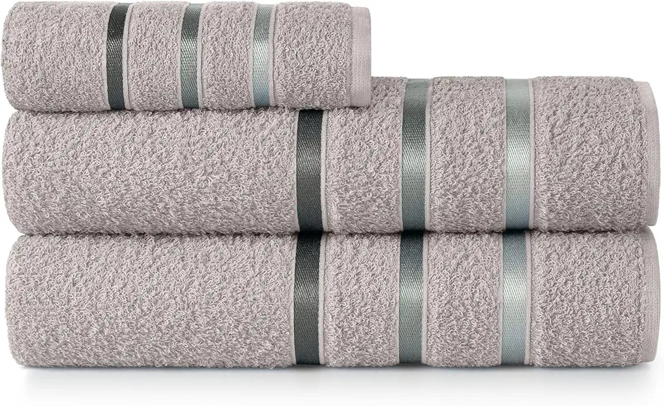 Jogo de Toalha 02 Banho e 01 Rosto, 100% Algodão Teka Dry