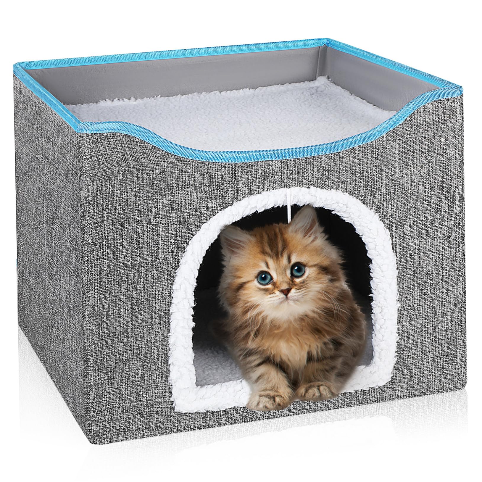 Maison pour chat pliable carton douillette abri chaleureux interieur