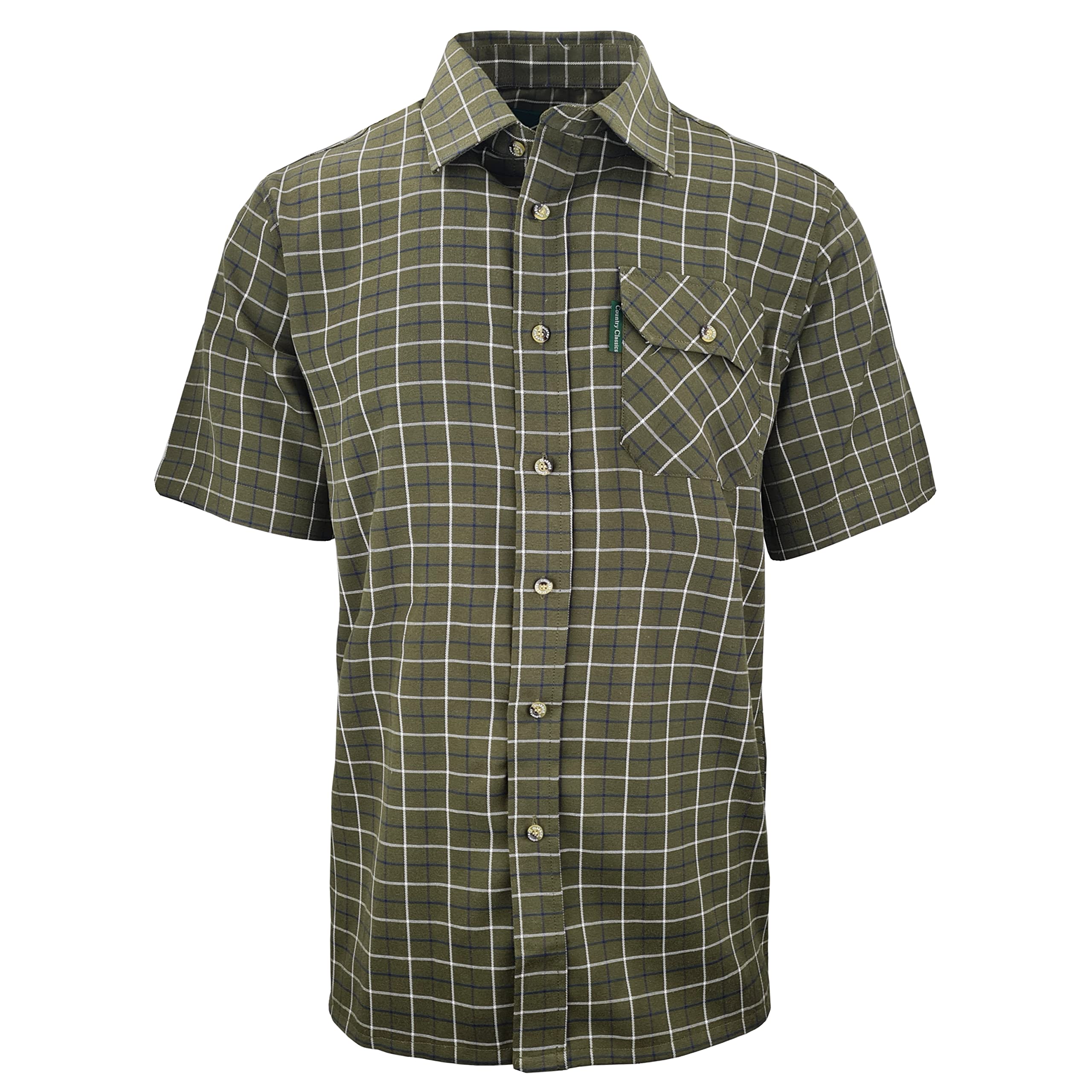 Country Classics Men's Woburn Green Short Sleeve Shirts (4Xl, )