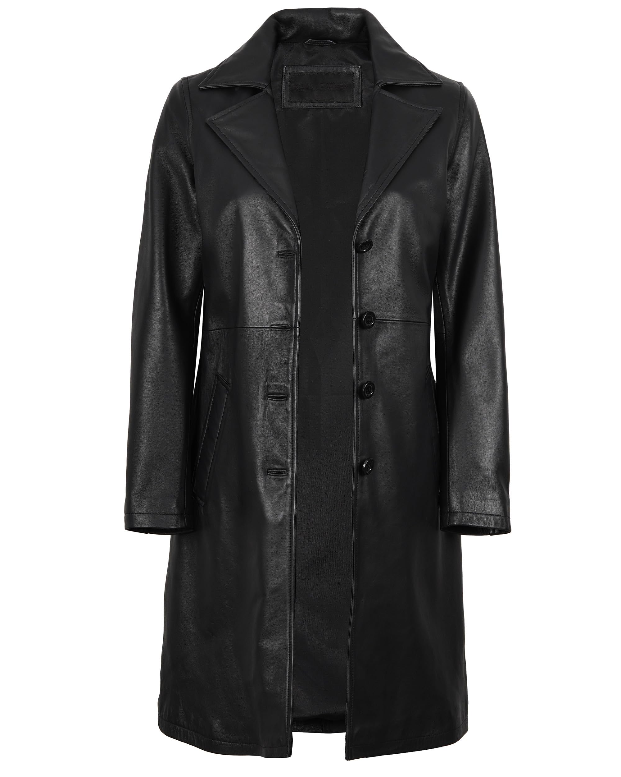 fjackets Stilvolle Lammfell-Automäntel für Damen – echte lange Lederjacke für Damen, lässiger Ledermantel