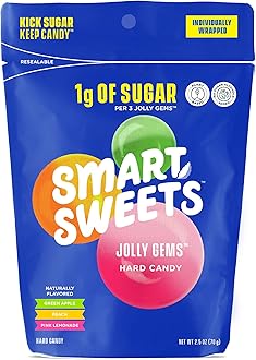 SmartSweets Jolly Gems Easter Candy, 2.5oz, Green Apple, Peach, & Pink Lemonade Flavors, Hard Candy With Low Sugar, Low Calorie, Free From Sugar Alcohols, No Artificial Colors Or Sweeteners