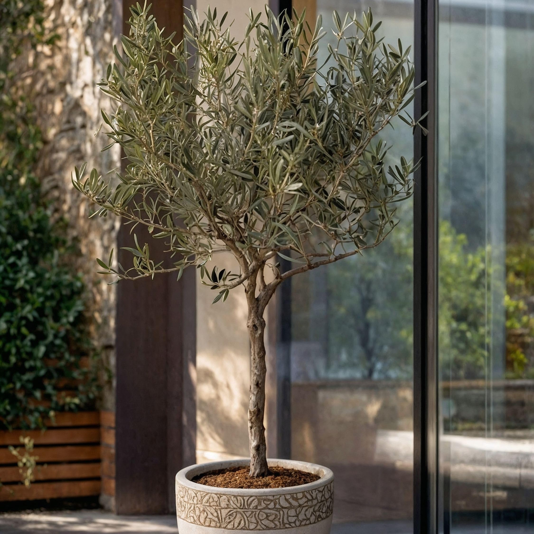 Olea Europaea Olivier exterieur Set de 2 Pot 14cm Hauteur 50-60cm