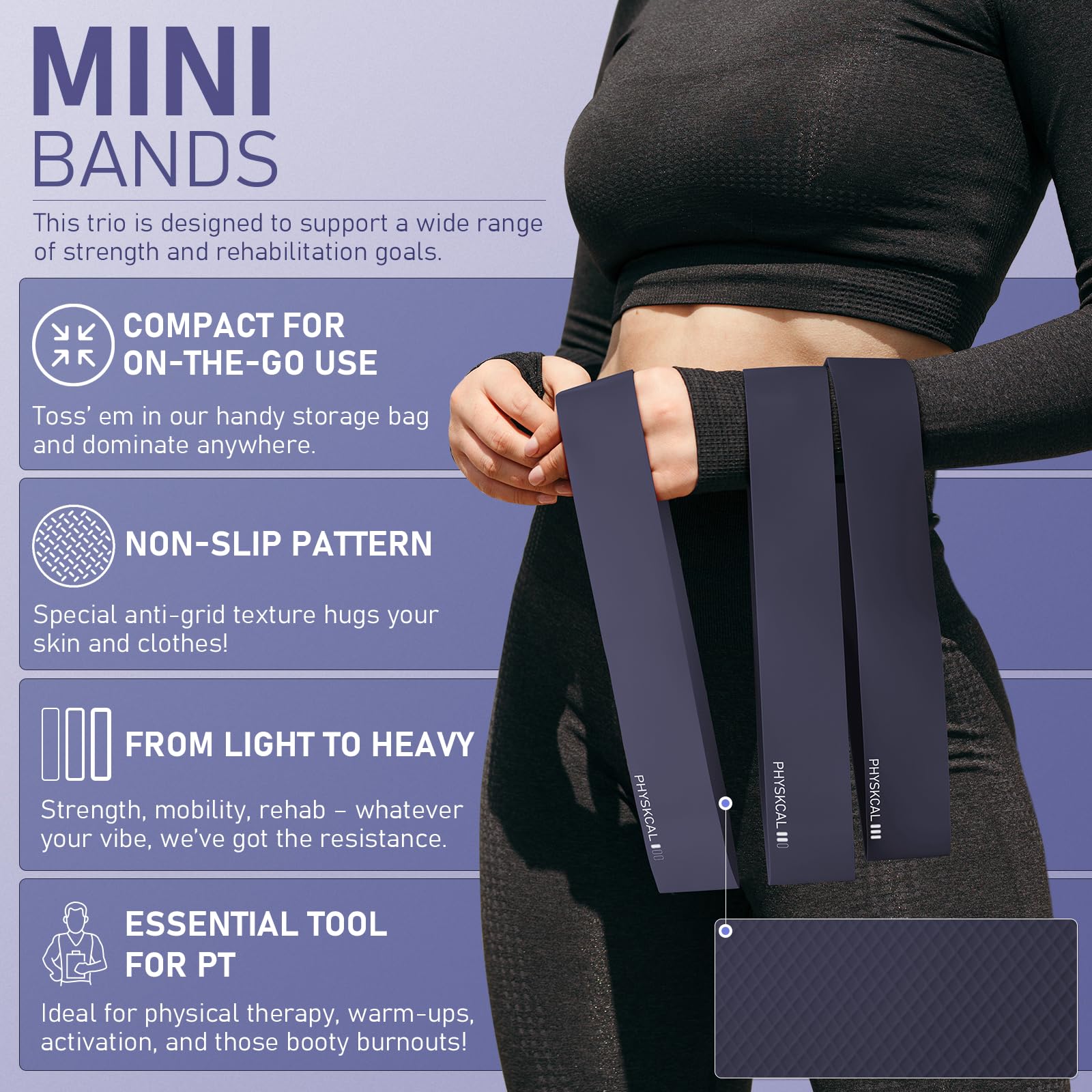 PhysKcal Pilates Kit, 15-Inch Pilates Ring with 1x Core Ball, 3X Resistant Loops and 2X Flex Bands, Home Pilates Equipment Set and Mat Pilates Essential Kit: Navy