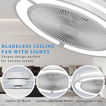Amazon.com: Ohniyou Low Profile Ceiling Fan with Light, 19