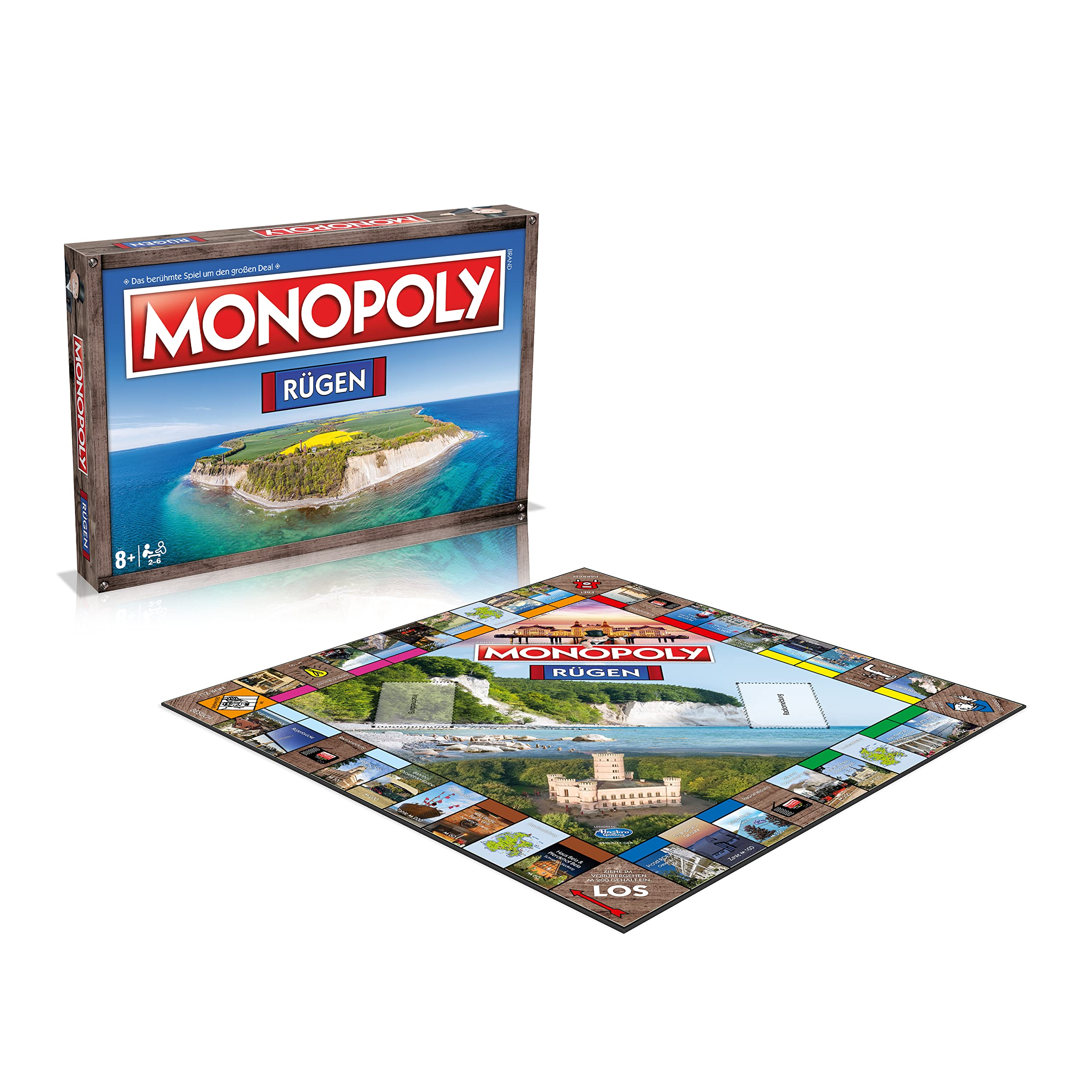 Winning Moves Monopoly - Rügen Brettspiel Gesellschaftsspiel Spiel, 2-6 Spieler, ab 8 Jahren, Insel-Thema, 120 Minuten Spielzeit