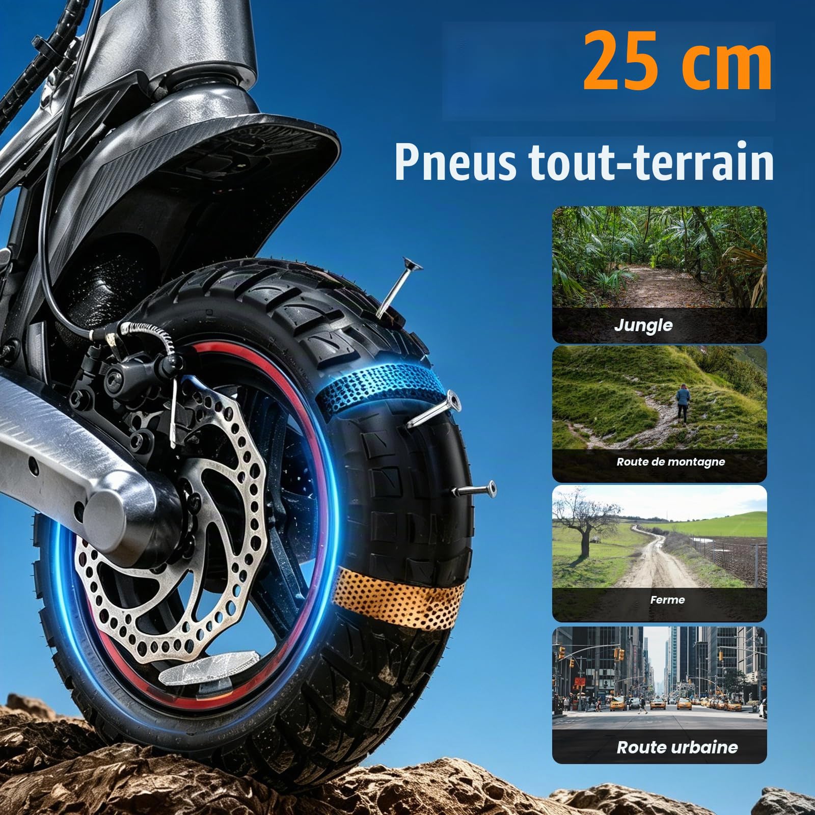 Trottinette électrique avec Homologation routière pour Adulte avec Double entraînement et Clignotant, portée maximale de 80 km, Pente de 35%, capacité de Charge de 150 kg, ABE Pliable, avec Double