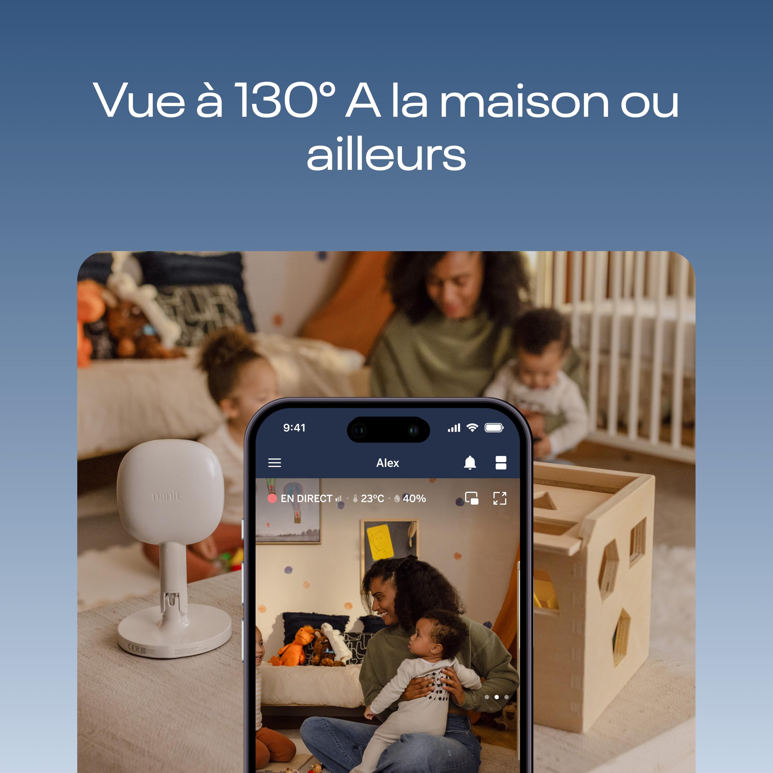 Nanit Pro Babyphone Caméra, Support et Bande - Caméra Bébé - 1080p Vidéo & Audio Bidirrectionnel - Blanc (Nanit Pro + Support Flexible)
