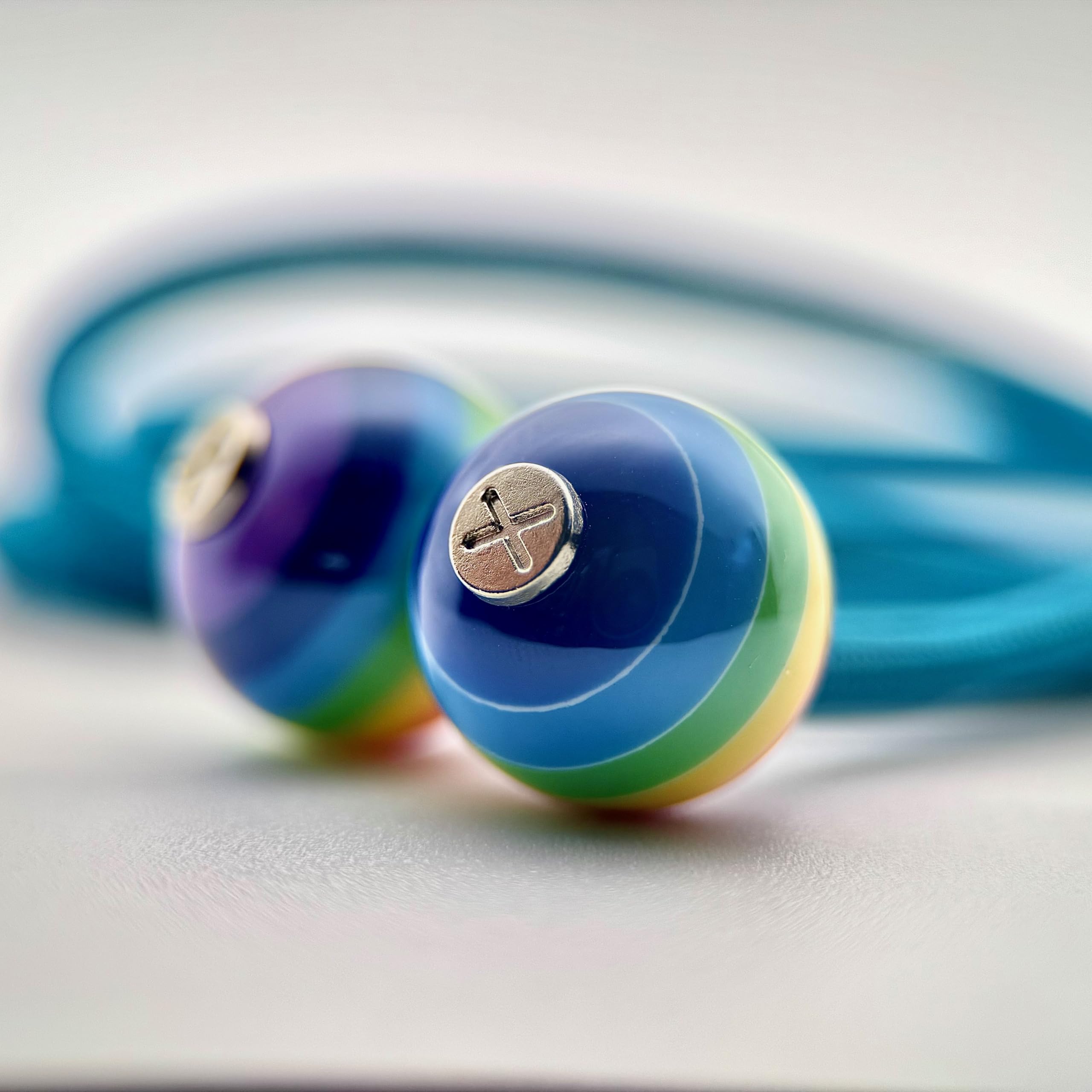 HOODIE CHARMS Rainbow Pop Series, Personalization Hoodie Drawstring Beads, Futuristic and Minimal Design - Image 3