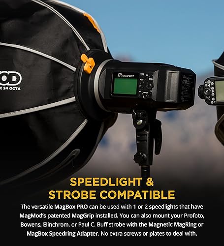 Miniatura 5 de MagMod MagBox PRO - Caja de luz Octa de 24 pulgadas con ranura de gel integrada y bolsillo de almacenamiento para difusor de tela, compatible con