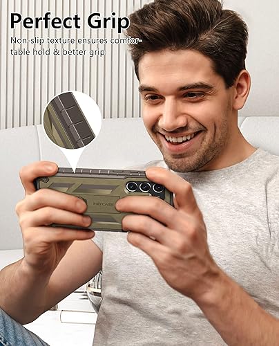 Miniatura 7 de FNTCASE for Samsung Galaxy-S23 Protective Case Dual Layer Rugged Shockproof Cell Phone Cover with Built-in Screen Protector & Kickstand  Military