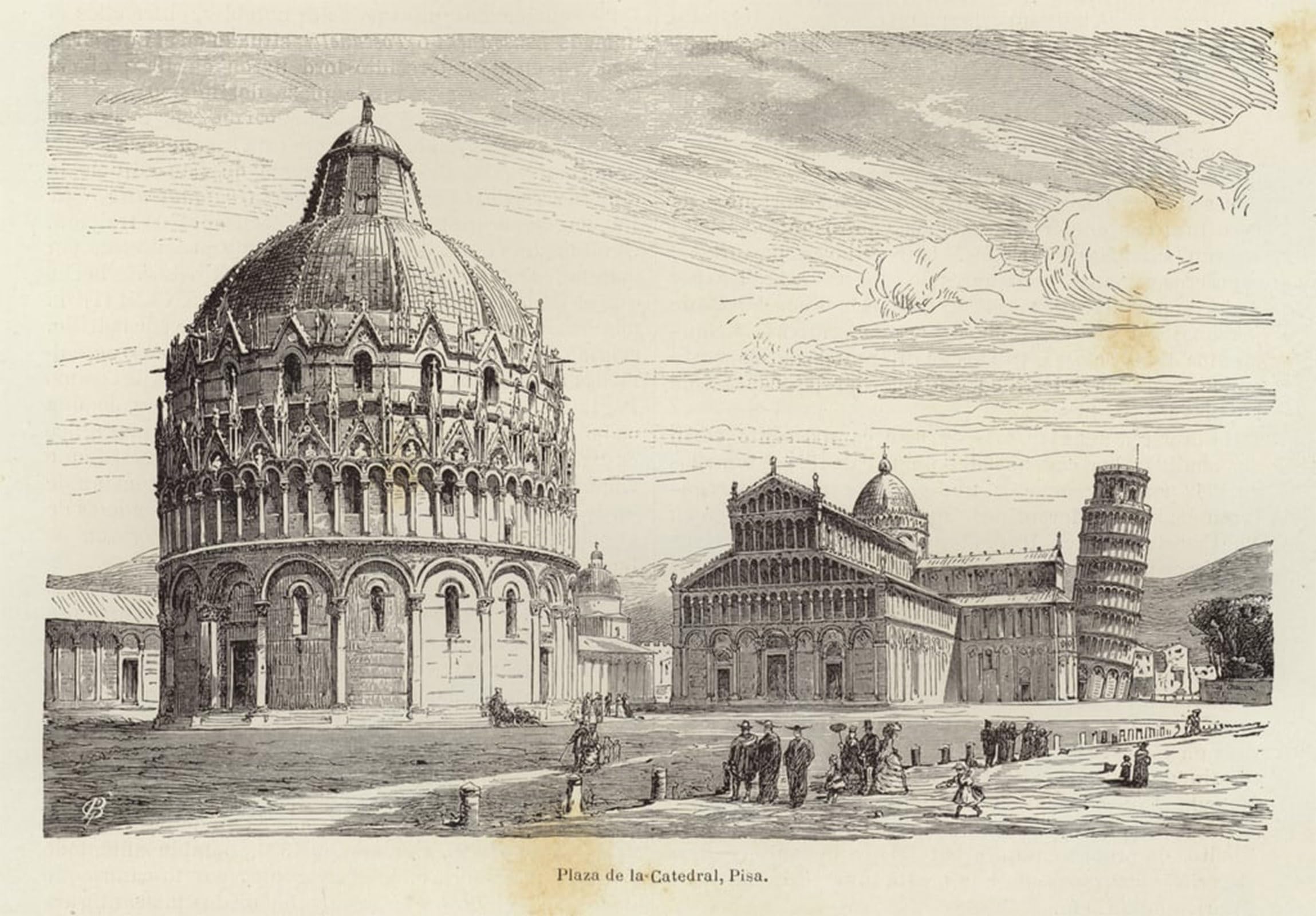 POSTERIIk Famous Animal Posters Vintage Picture Cathedral Square Pisa by Gustave Baauernfeind Modern Wall Decor for Home Decor 60x90cm