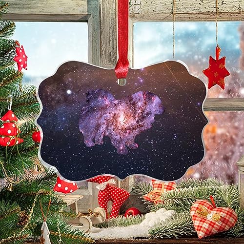 WoGuangis Pet Owner Gift Ornament Starry Sky Dog Chow Chow Novelty Acrylic Christmas Ornament Watercolor Galaxy Dog Puppy Christmas Hanging Ornament