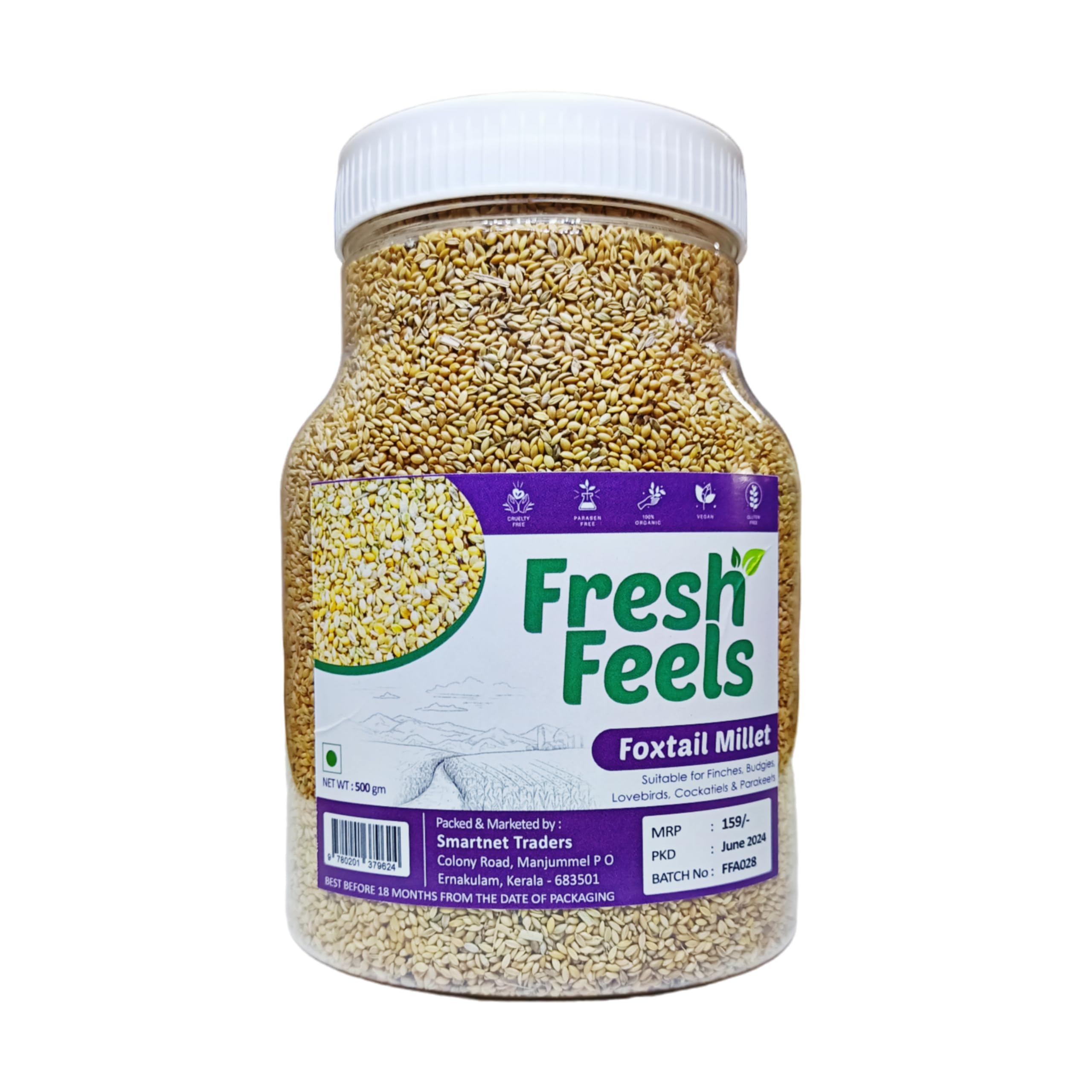 Fresh Feels Foxtail Millet for Birds 500 Gram, Bird Feed Premium Foxtail Millet, Thina, Kangni Seed, Bird Food for Canaries, Finches, Budgies, Lovebirds, All Life Stages (B0D5VS9JJK) Amazon Price History, Amazon Price Tracker
