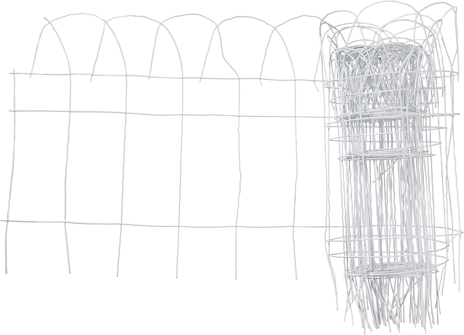 391420 Scroll Top Rolled Garden Border, 14" x 20', White