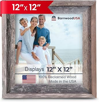 BARNWOODUSA Farmhouse Style Picture Frame, 12x12, Natural Weathered Gray