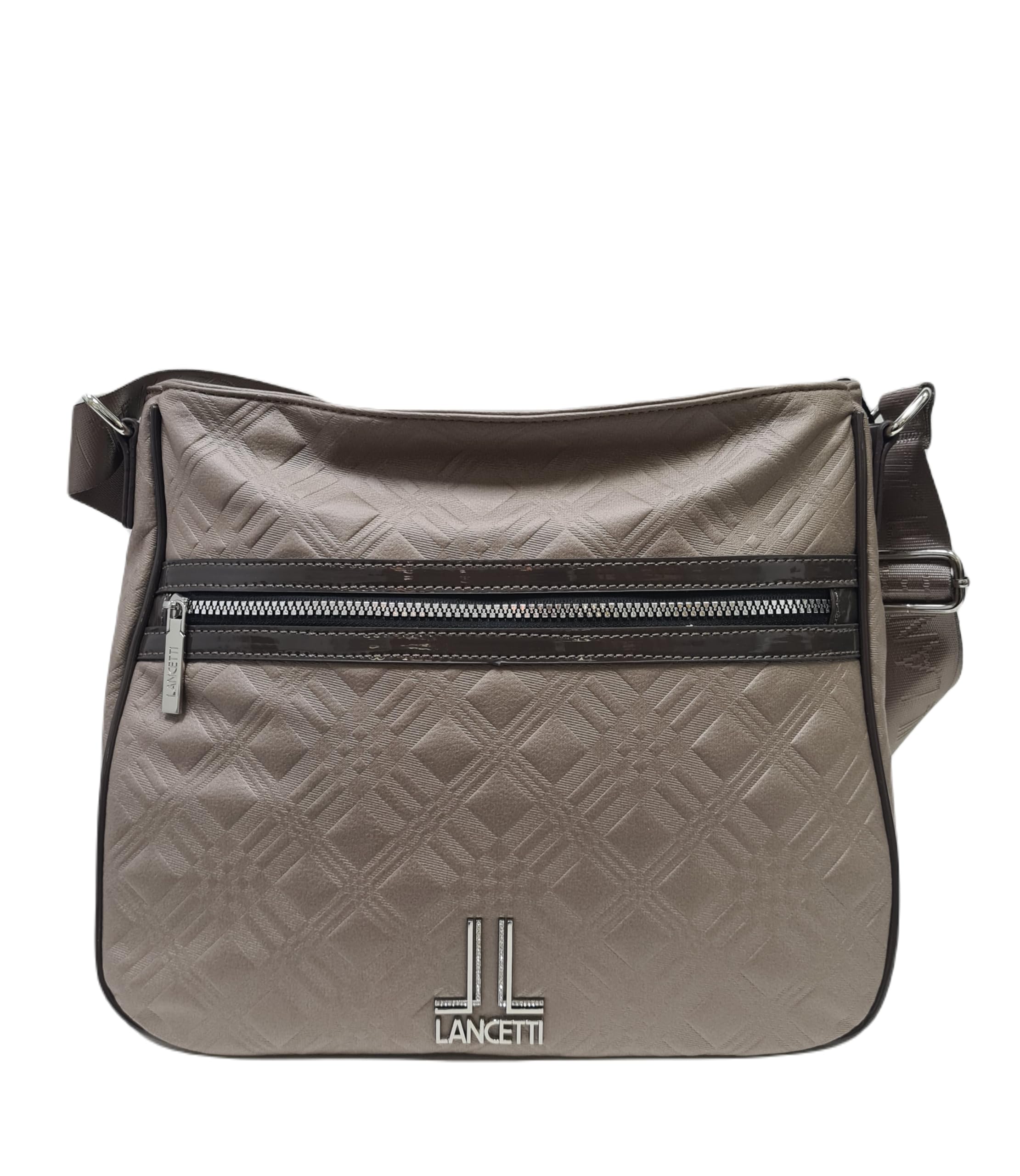 Before by Luigi Benetton Borsa Donna LANCETTI a Spalla Tracolla in Tessuto Personalizzato Regolabile Sacca Grande ART: LL22W-100-5 LINEA ALBA Dimensioni 36 X 25 X 16 (NERO