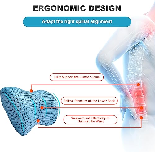 Miniatura 2 de POTTER'S LOVE Almohada de apoyo lumbar, soporte ergonómico de espuma viscoelástica para la espalda, cojín de alivio del dolor de espalda baja,