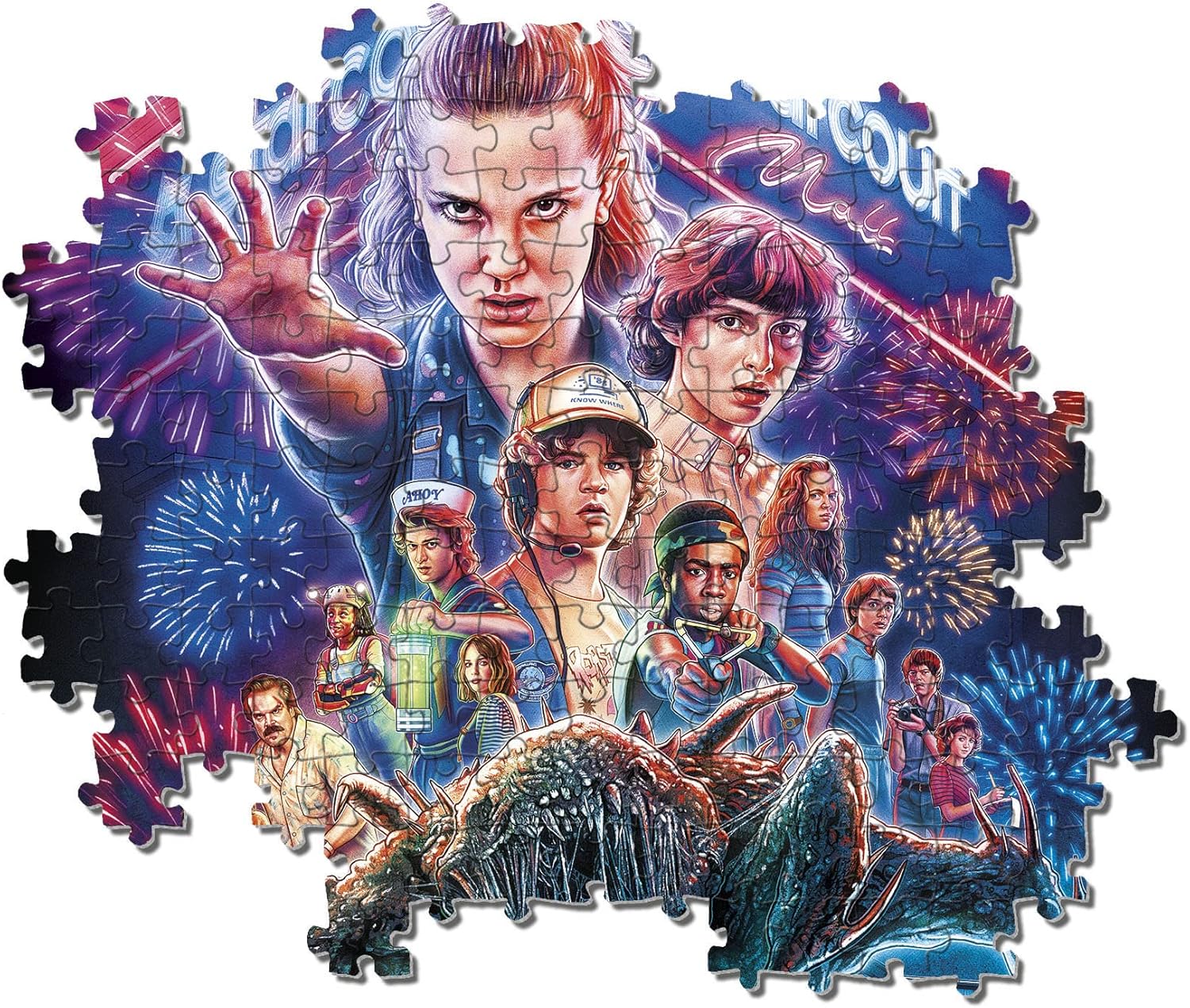 Clementoni 39653 Stranger Things Pieces, Made in Italy, Jigsaw Puzzle for Adults, Multicolor, Medium, 1000 pezzi