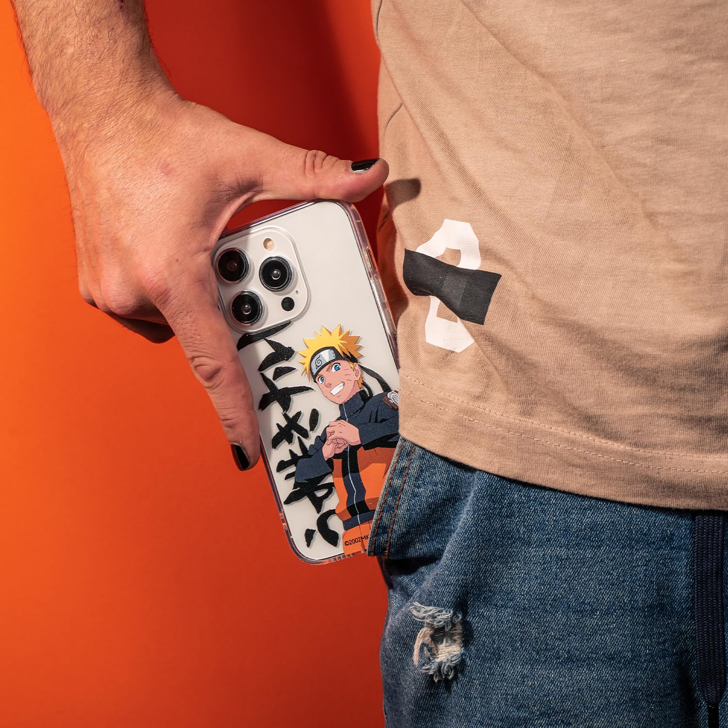 Custodia per iPhone 14 ufficiale Naruto, Akatsuki per proteggere il tuo cellulare. Custodia in silicone liquido nero flessibile con licenza ufficiale