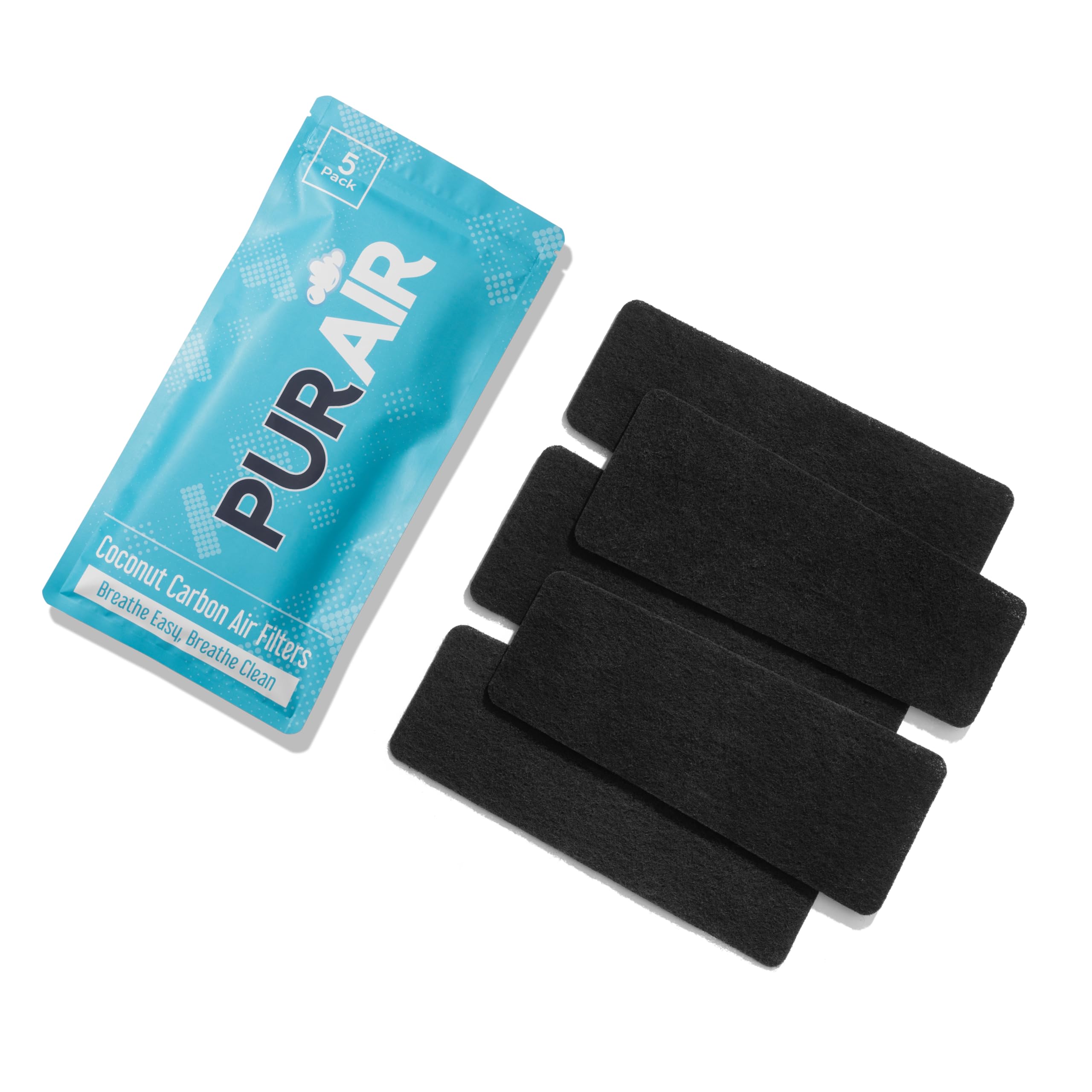 Ceiling Fan Filters for Blades | Activated Coconut Carbon | 5-Pack (5) | Enhanced Air Quality, Odor Elimination, Dust Collection | Universal Fit | Unscented Fan Blade Filters for Home, Kitchen Use