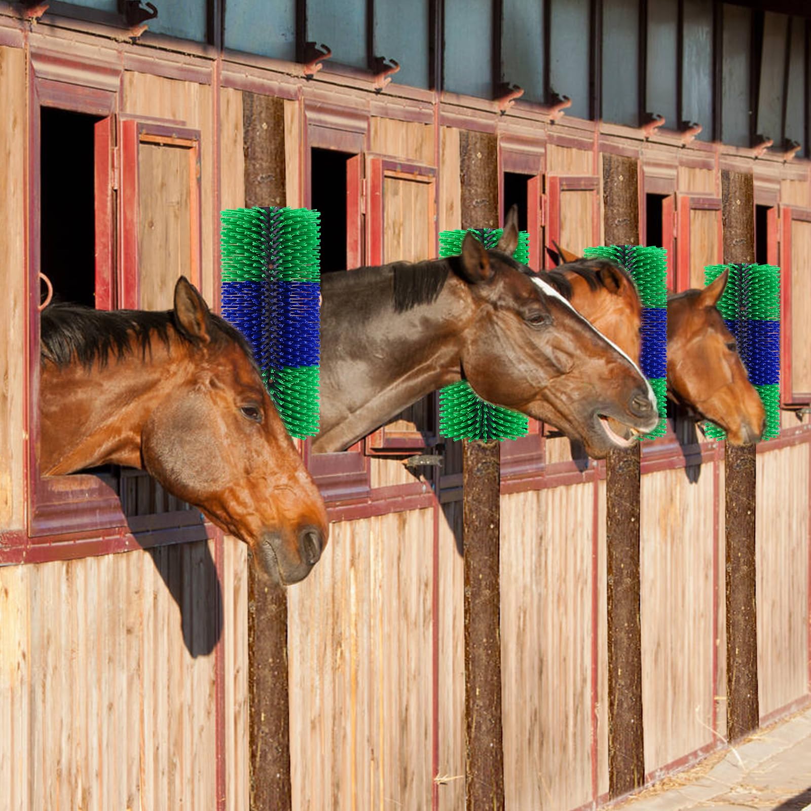 Spazzole antigraffio per bestiame, spazzola tiragraffi per cavalli, spazzola per massaggio completo per alleviare il prurito sul retro del bestiame, spazzole per cavallo, mucca, pecora, maiale, 2