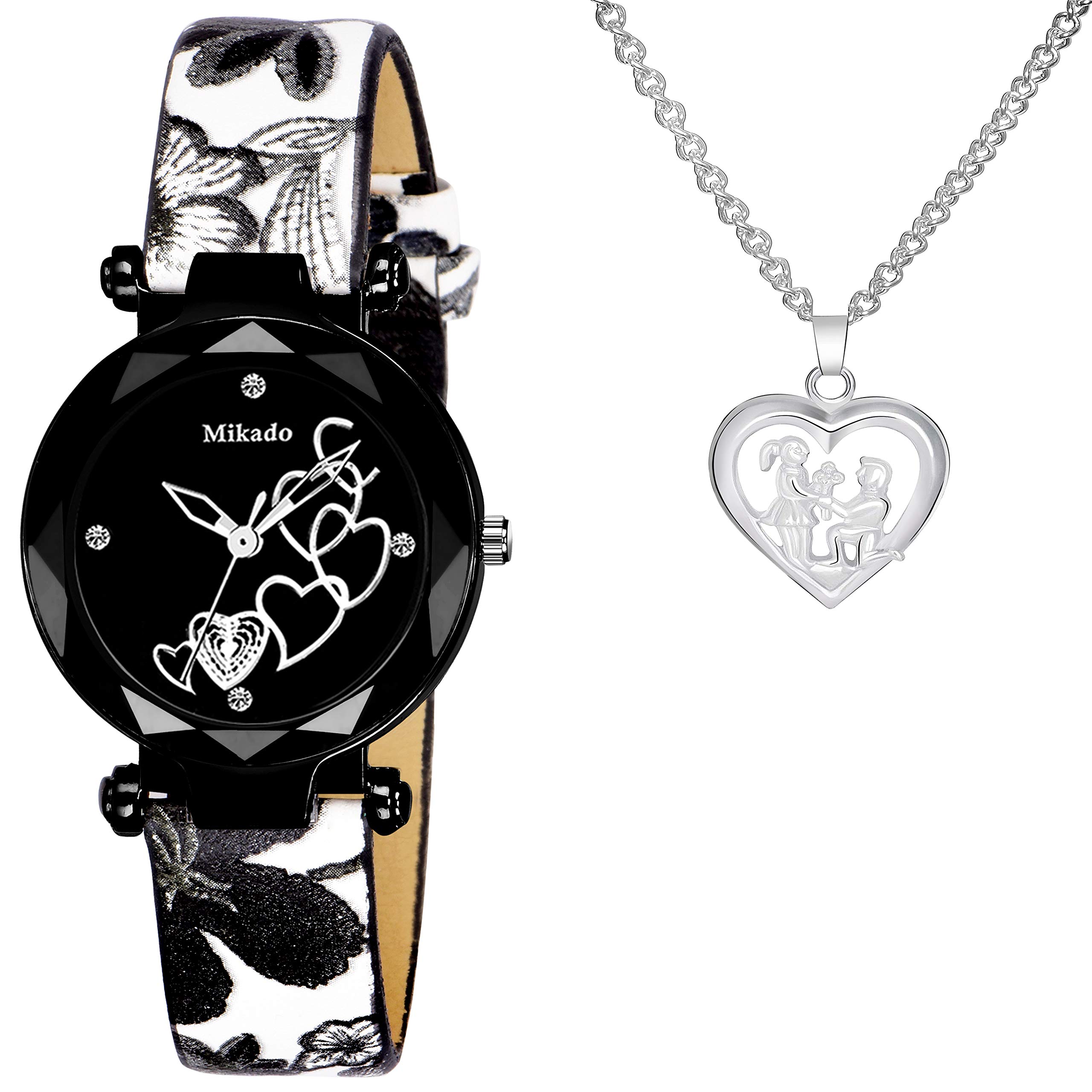 Mikado Alivia Womens and Girls Analog Black Watch and Pendant Combo (B08BJWX9SK) Amazon Price History, Amazon Price Tracker