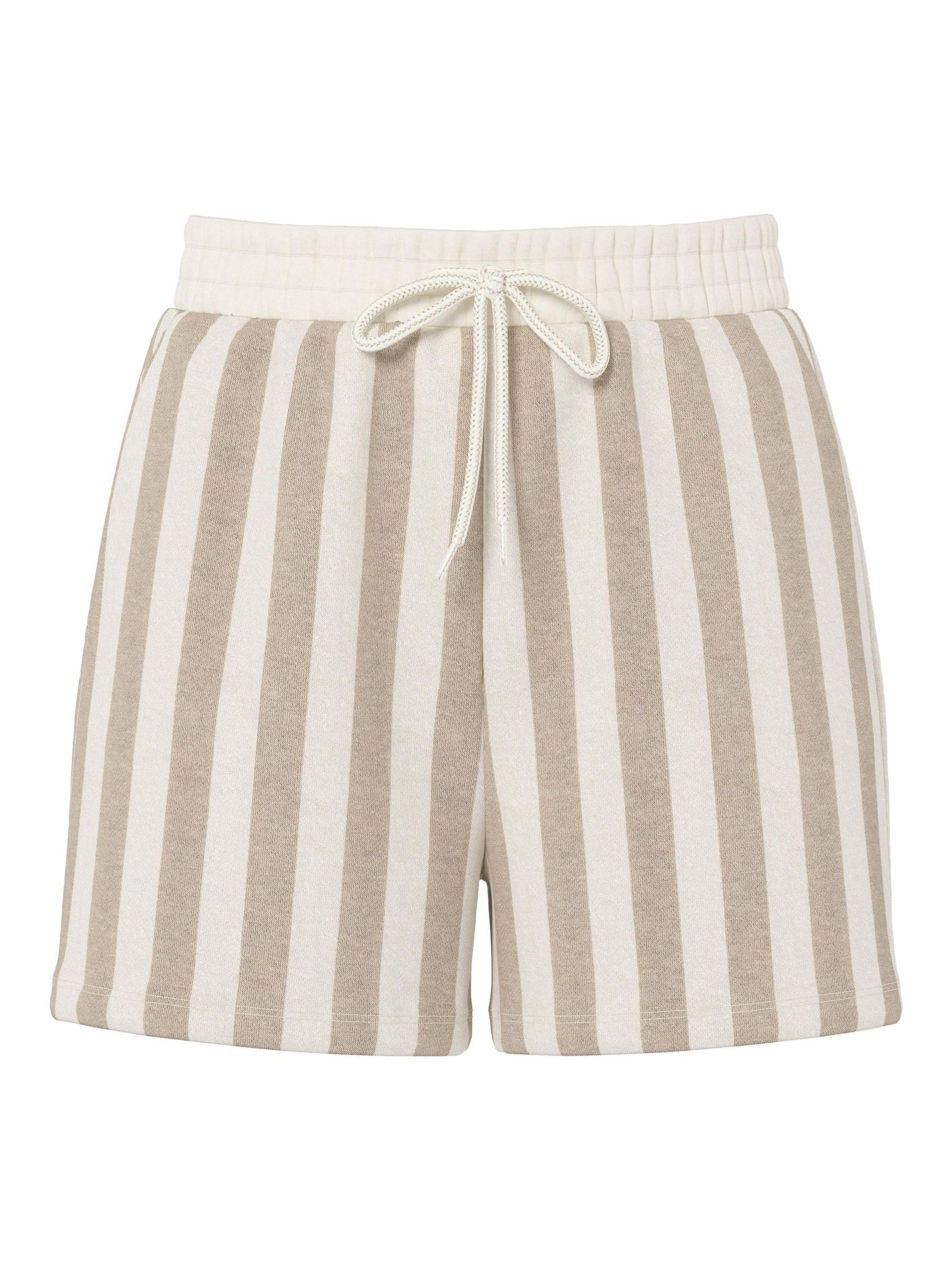 PIECES Pcchilli Summer Hw Shorts Stripe Noos BC, Silver Mink, XS