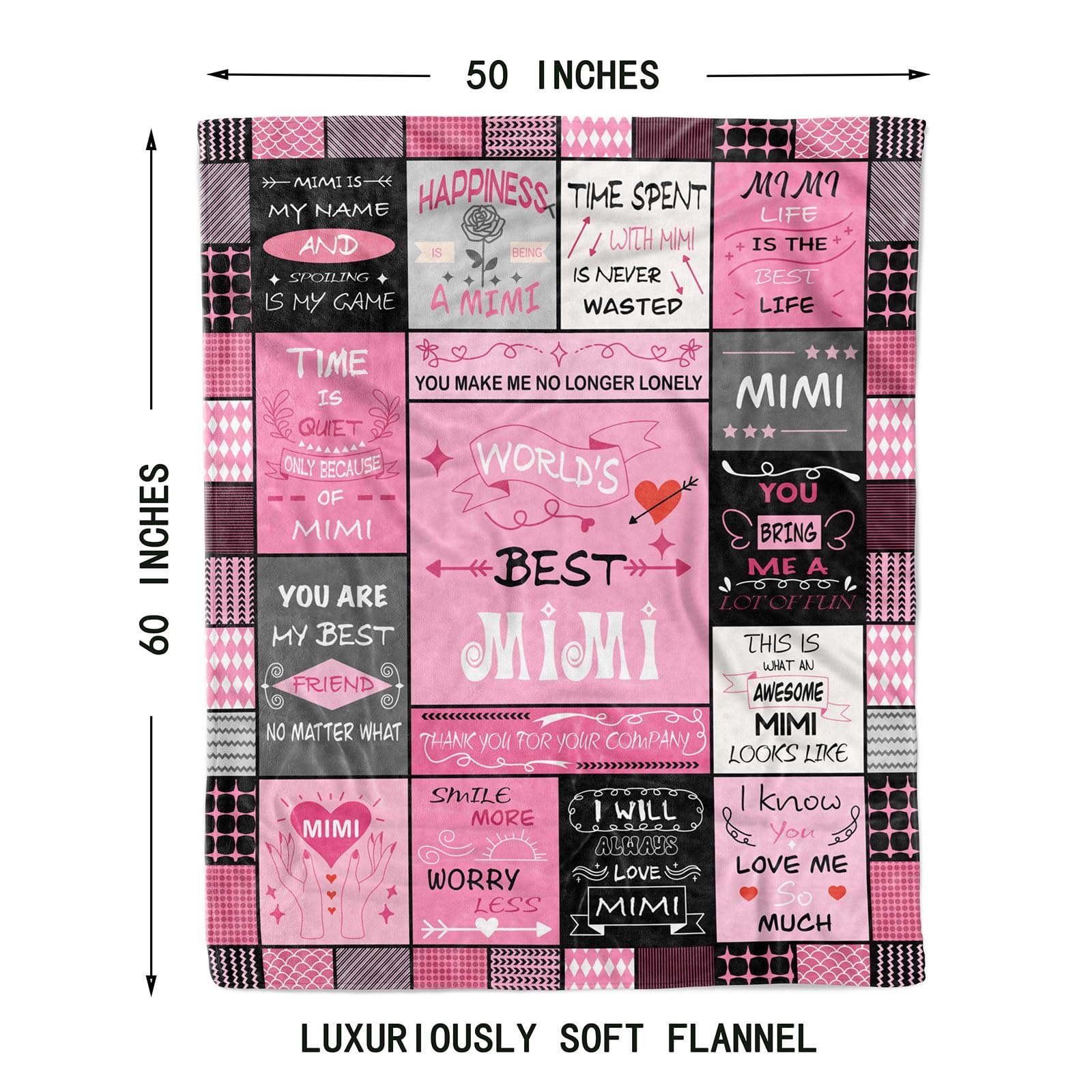 Mothers Day Blankets for Mimi,Mimi Gifts,Gifts for Mimi,Grandma Gifts,Mimi Gifts from Granddaughter,Mimi Birthday Gifts from Grandchildren,Gifts for Mimi Mothers Day Blanket 50"x60"