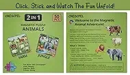 Magnetic Farm & Jungle Animal Puzzle Book for Kids Ages 3+, 50-300 Pcs Educational Travel Toy for Toddlers, Boys & Girls. Fun Activity for Airplane, Road Trip, Party Favor & Return Gift Idea