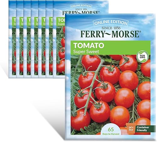 Ferry-Morse Edición Online Tomate Supersweet 100 Hybrid Seed Multipack - Paquete de 8