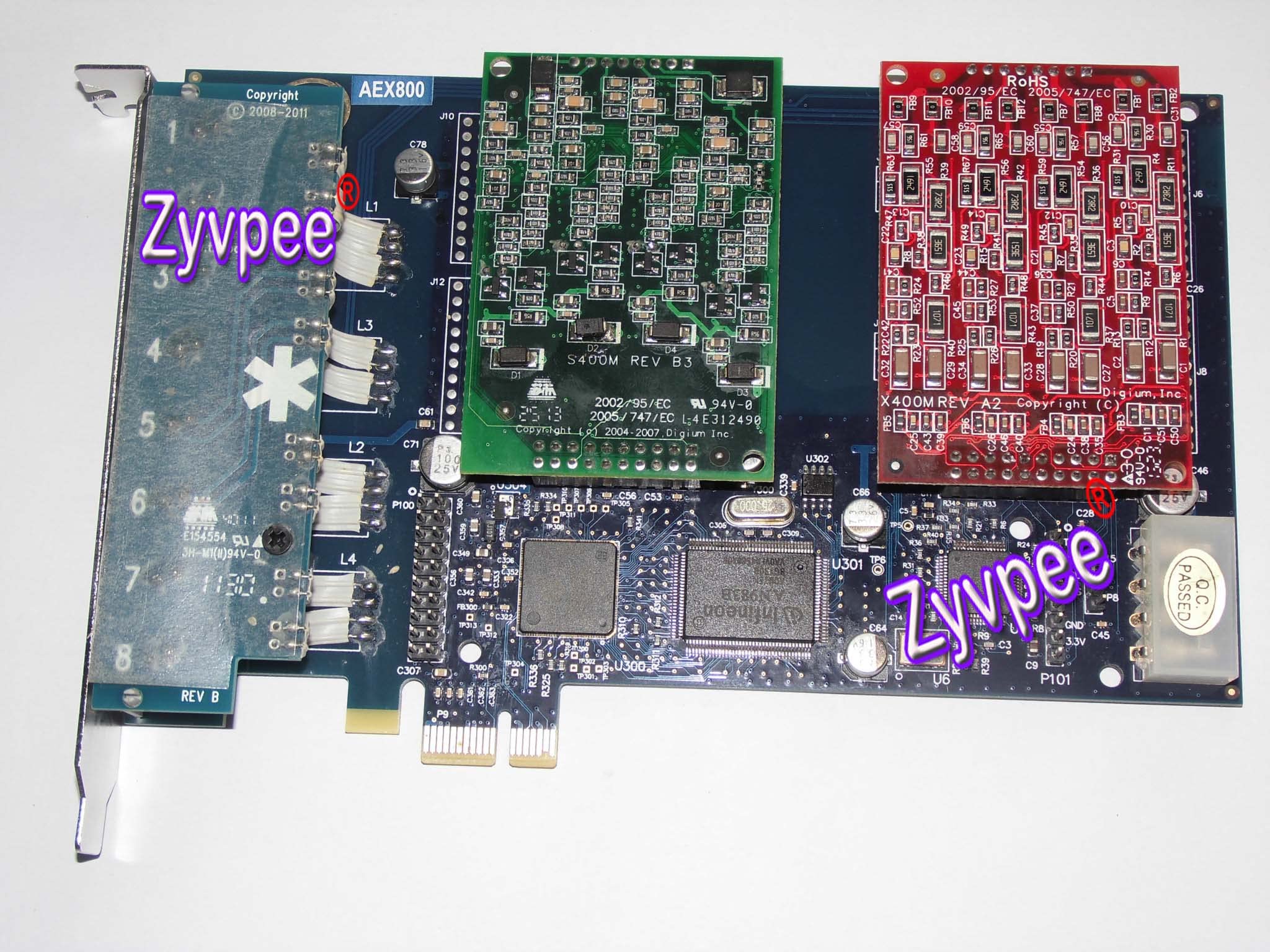 Aex800 8ports 8fxs 8fxo Pci Express Card for Voip Ippbx IP PBX Elastix Trixbox System X400M S400M (X400M S400M)