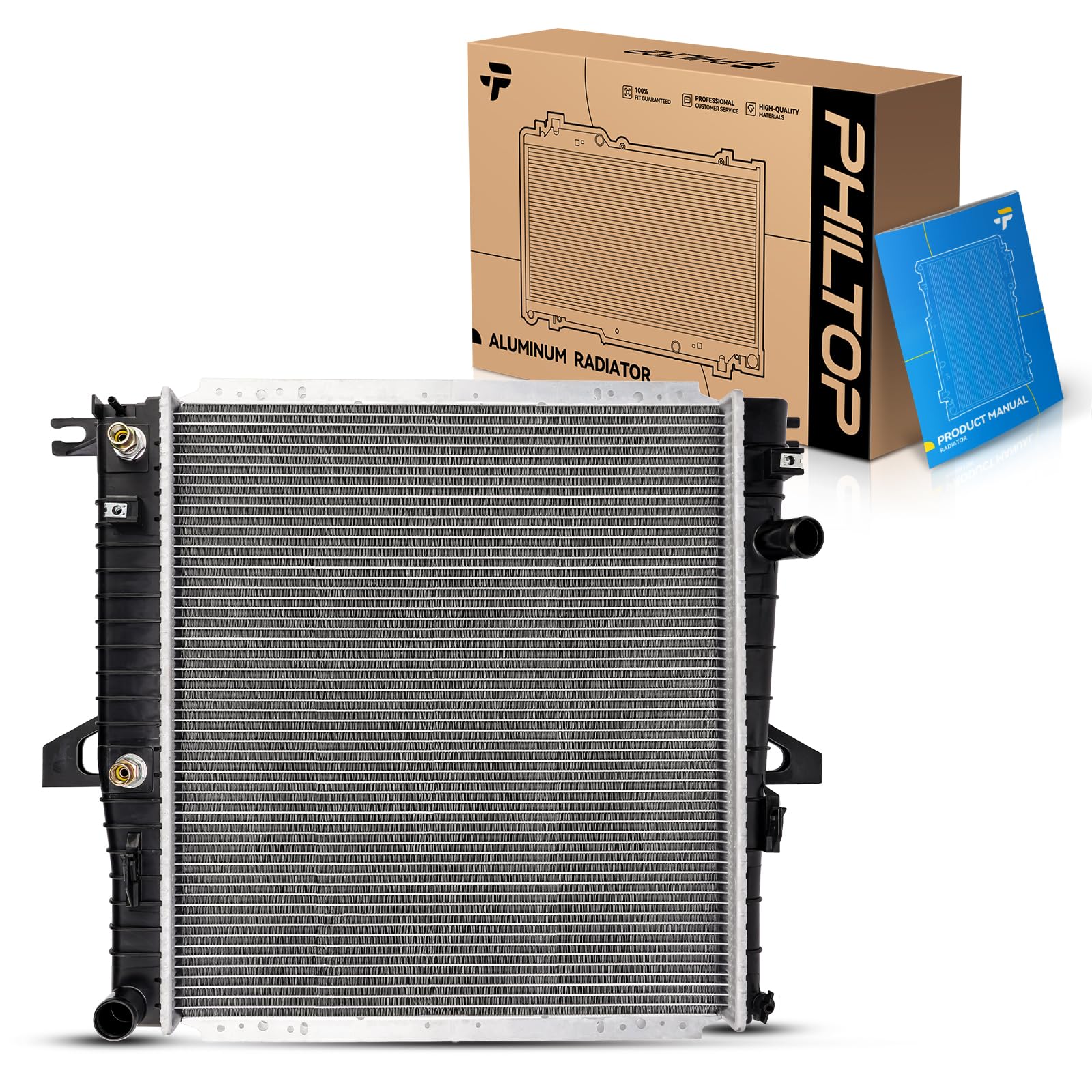 PHILTOP CU2470 Radiator 23-5/8"Core Compatible With 2001-2011 Ranger 2.3L 2001-2009 B2300