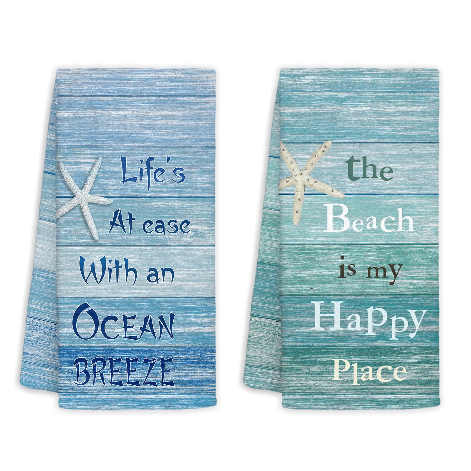 Juego de 2 toallas de mano de cocina de playa, 2 piezas de 16 x 24 pulgadas, regalos de playa para mujeres, decoración costera, toallas de mano costeras, decoración de cocina de playa, paños de