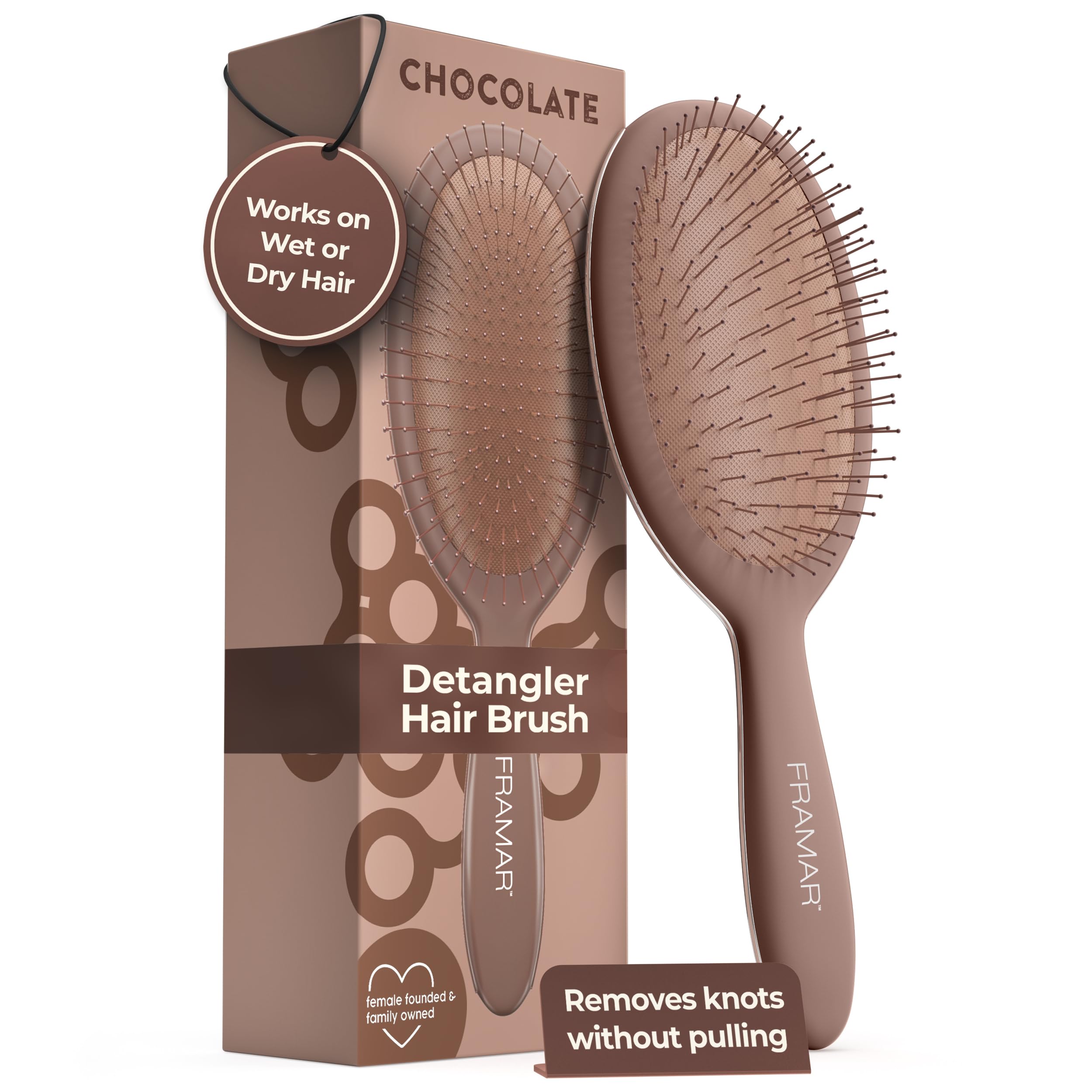 Chocolate Hair Brush Detangler – Wet Hair Brushes For Women, Womens Hair Brush, Hair Accessories, Hairbrush For Women, Cepillos Para Cabello, Reduces Breakage – Detangle Brush