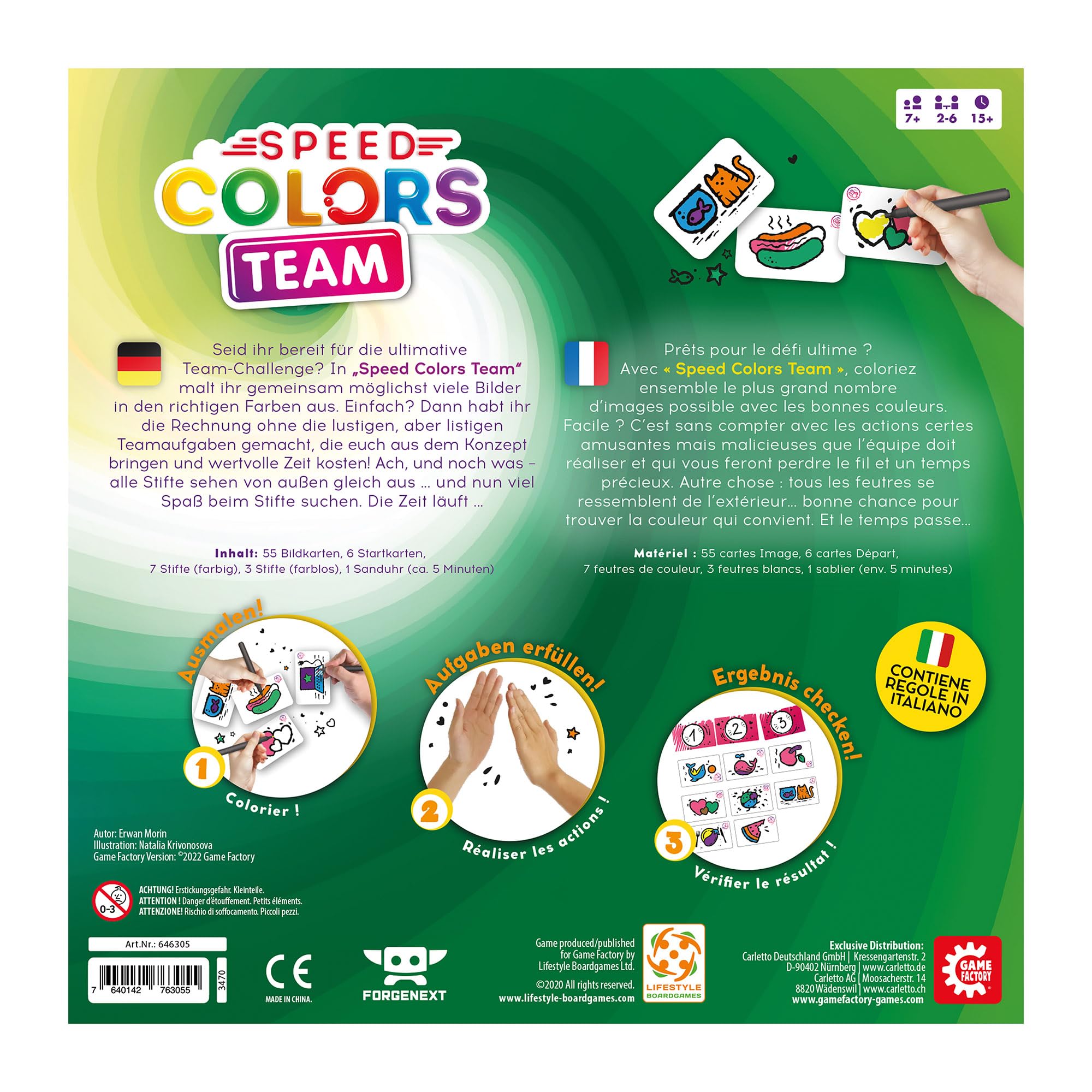 Speed Colors Team – Kooperatives Mal- & Merkspiel Ab 7 Jahren, Für 2–6 Spieler, Von Game Factory
