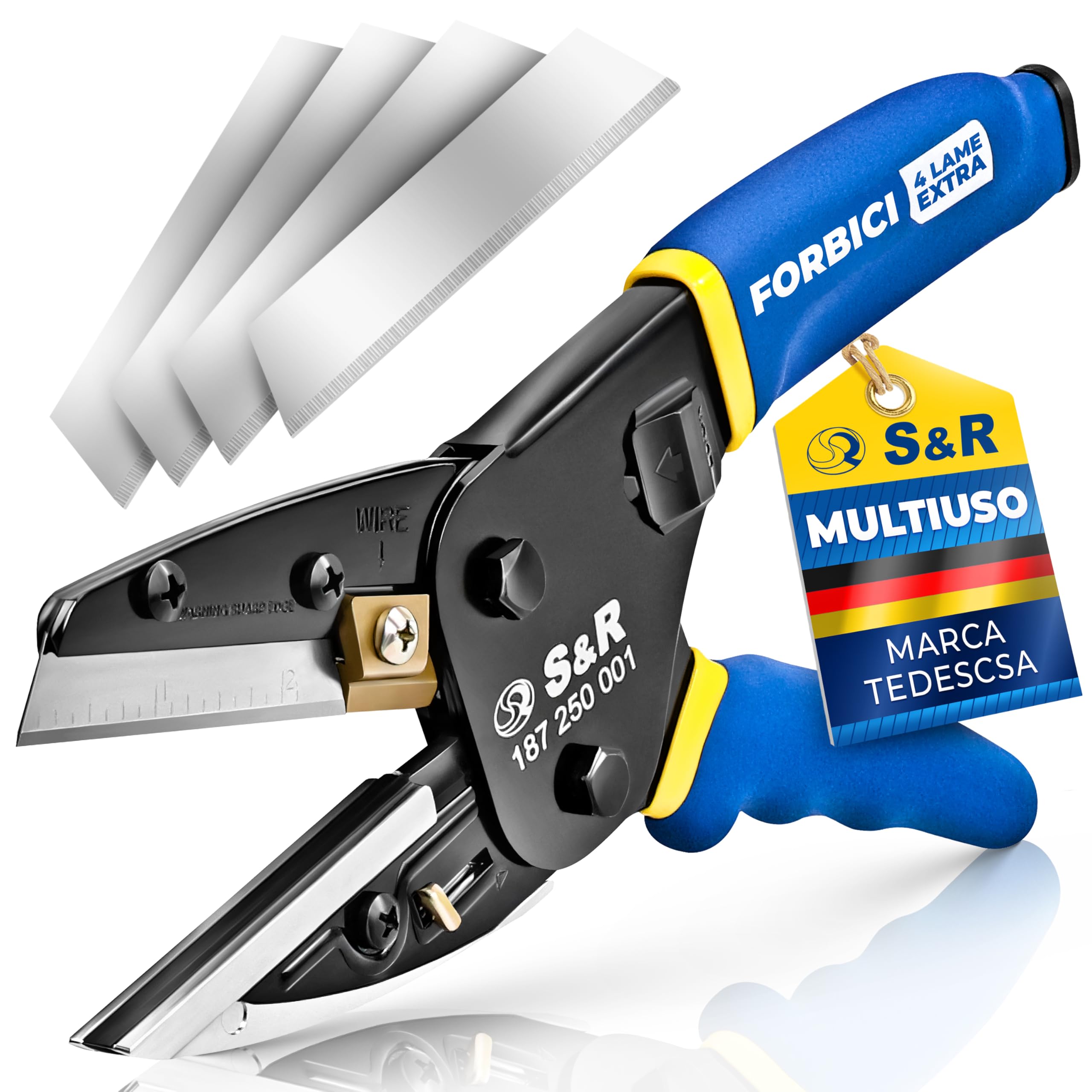 S&R Forbici Elettricista Cesoie Multiuso Cavi Gomma Cuoio Plastica