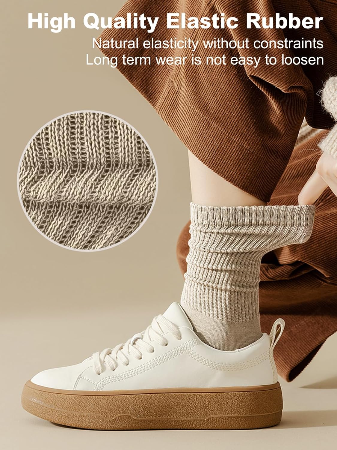 DOKUTOKU 3-12 Pack Womens Crew Socks Size 6-9 Light Weight Thin Casual Calf Socks - Image 4