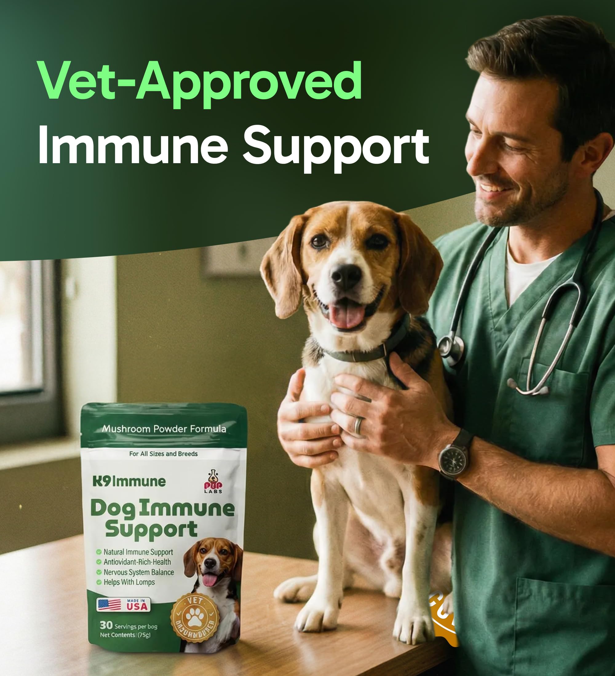 K9 Immune, All-Natural Mushroom Powder for Dogs for Immunity, Digestion, Joints, & Energy, Antioxidant-Rich & USA-Made, Dog Immune Support with Turkey Tail Mushroom for Dogs, 30 Servings — Amazon image 5