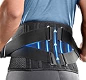 Air Mesh Back Brace for Men Women Lower Back Pain Relief with 7 Stays, Adjustable Back Support Belt for Work, Anti-skid Lumbar Support for Sciatica Scoliosis (S(waist:27''-36''), Black)